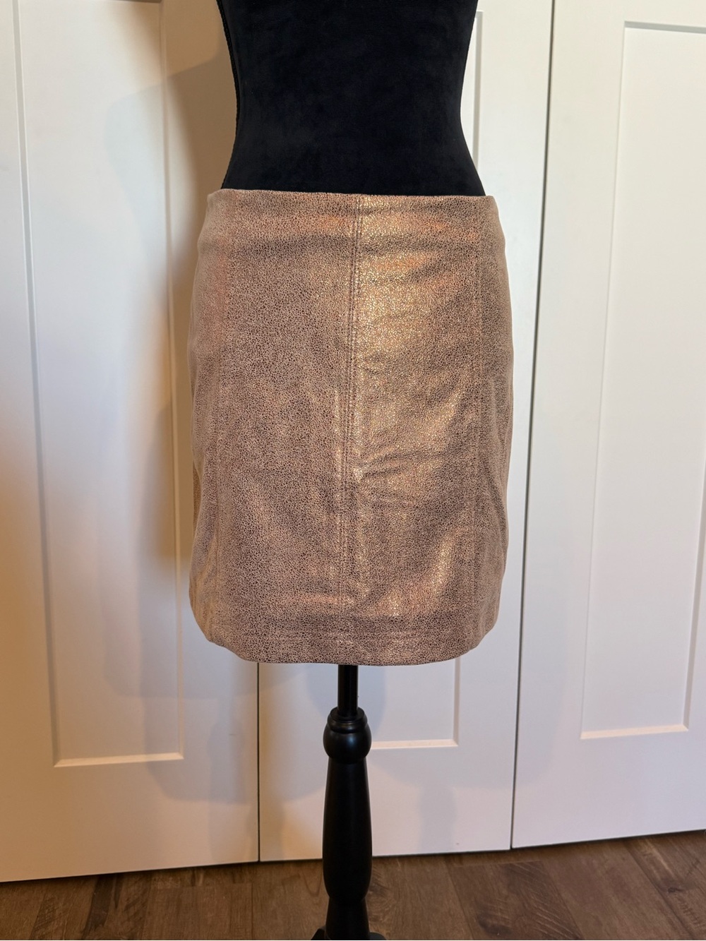 Free People Metallic Rose Gold Mini Skirt
